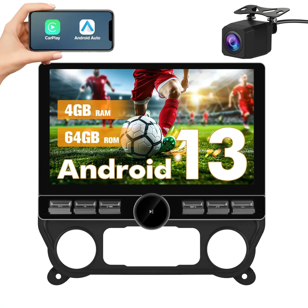 AWESAFE 13.1 Inch Touchscreen Android 13 Car Radio Stereo for Chevrolet Silverado 2014-2018,Qualcomm Chip,4GB+64G, with Backup Camera, Single Knob,Supports Dual Bluetooth,4G,Wireless CarPlay & Android Auto