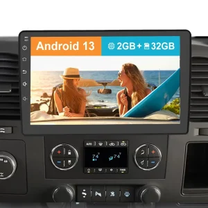 AWESAFE Android 13 10 inch Car Radio Stereo for Chevy Silverado 2007-2013/ Chevrolet Impala GMC Sierra Yukon with Built-in Wireless CarPlay & Android Auto,