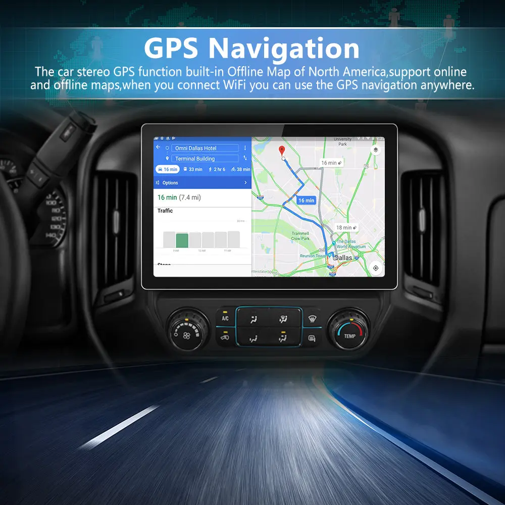 AWESAFE 13.1 inches Android 13 Car Radio Stereo for Chevy Silverado 2014-2018 & GMC Sierra 2014-2018 with Built-in Wireless CarPlay & Android Auto – Image 5