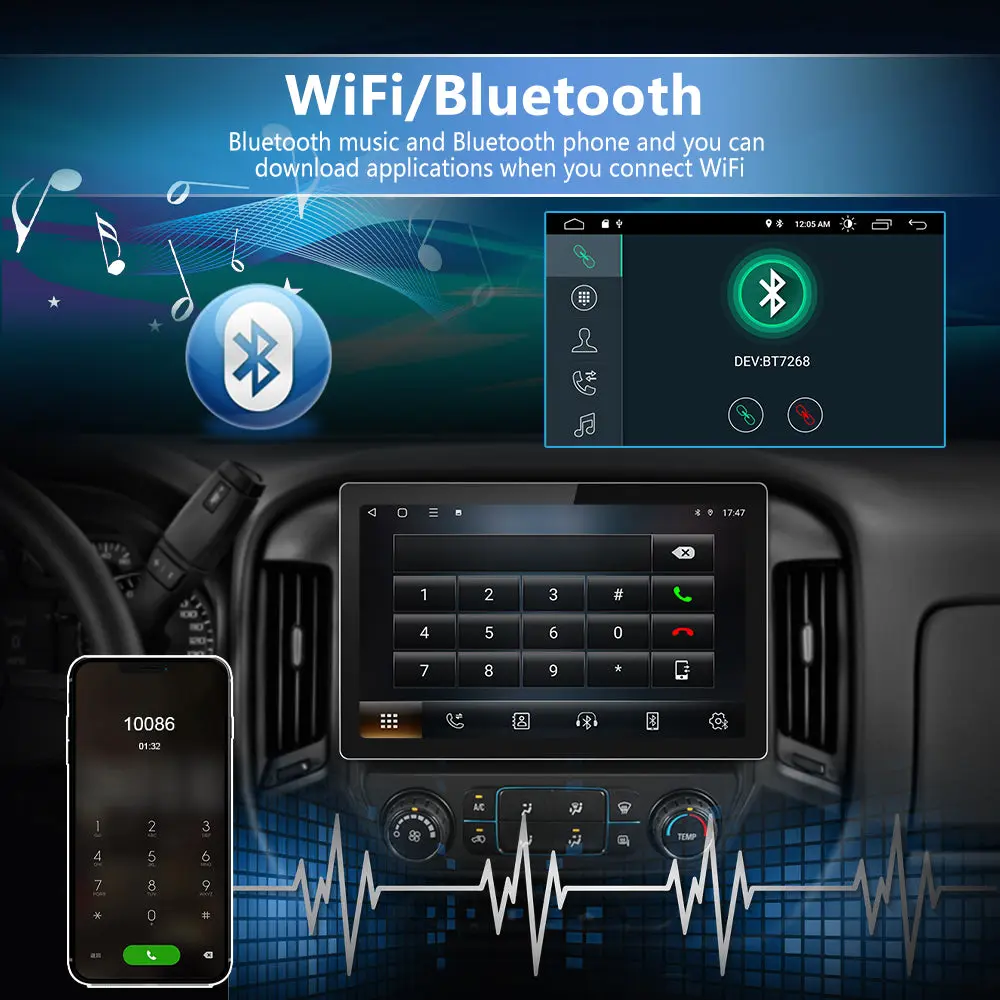 AWESAFE 13.1 inches Android 13 Car Radio Stereo for Chevy Silverado 2014-2018 & GMC Sierra 2014-2018 with Built-in Wireless CarPlay & Android Auto – Image 6