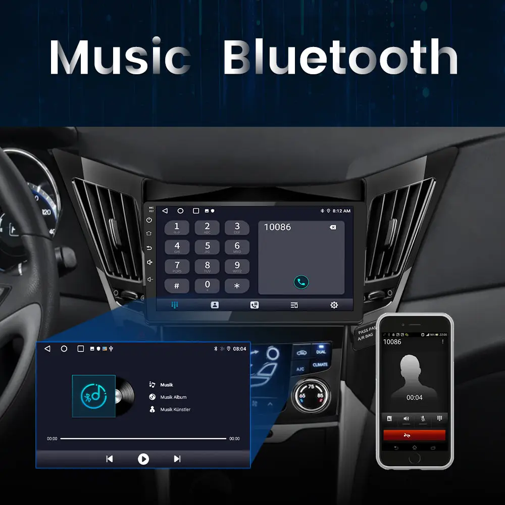 AWESAFE 2+64G Android 13 Car Radio Stereo for Hyundai Sonata 2011-2015 with Built-in Wireless Apple CarPlay & Android Auto – Image 6