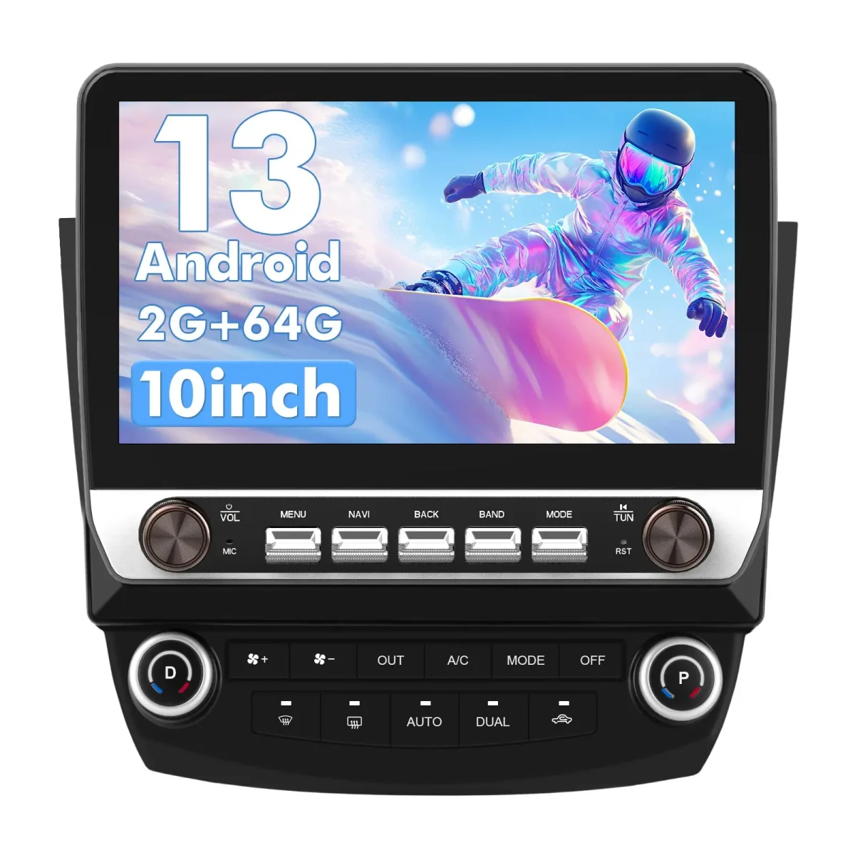 AWESAFE Android 13 Upgrated Car Radio Stereo with 10" Touchscreen for Honda Accord 2003-2007, Wireless CarPlay & Android Auto, Bluetooth, GPS, FM