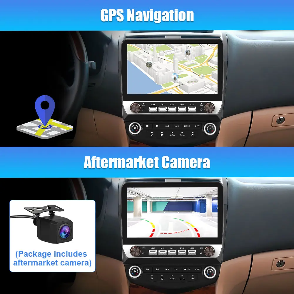 AWESAFE Android 13 Upgrated Car Radio Stereo with 10" Touchscreen for Honda Accord 2003-2007, Wireless CarPlay & Android Auto, Bluetooth, GPS, FM – Image 7