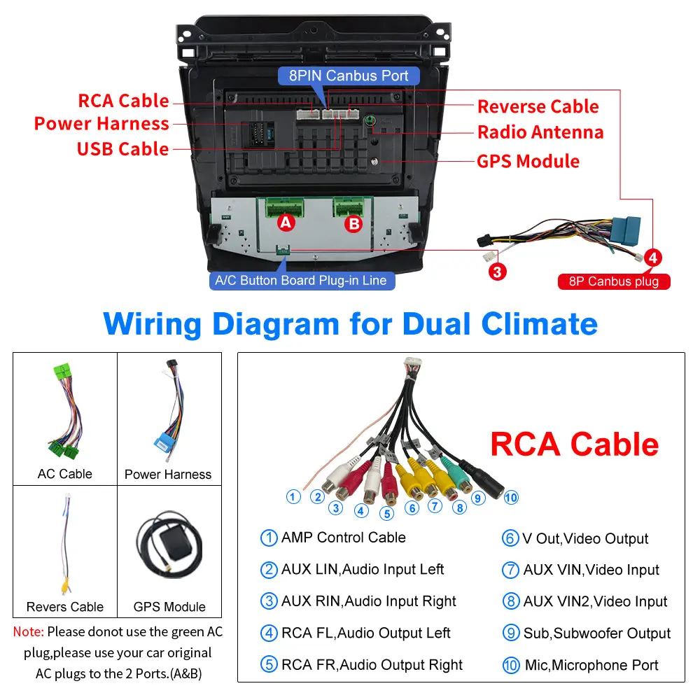 AWESAFE Android 13 Upgrated Car Radio Stereo with 10" Touchscreen for Honda Accord 2003-2007, Wireless CarPlay & Android Auto, Bluetooth, GPS, FM – Image 9