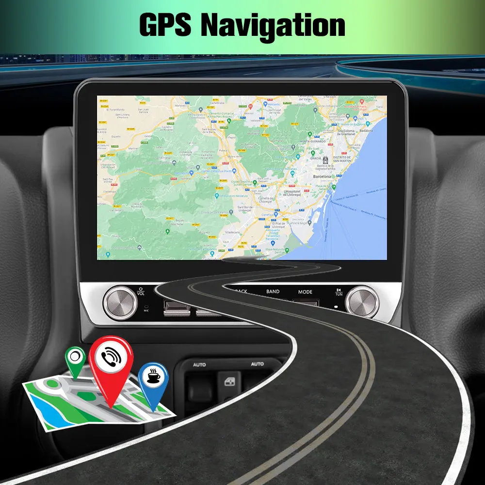 AWESAFE 10.1'' Android 13 Car Stereo 2G+64G Dual Knobs for Jeep Wrangler/Chrysler Sebring/Dodge Ram with Backup Camera,Bluetooth,FM , GPS, Wireless CarPlay & Android Auto – Image 5