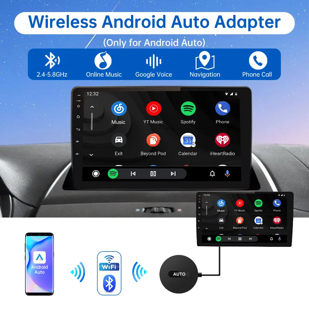 AWESAFE Android Auto Wireless Adapter, Upgrade Android Auto Wireless Dongle Required for Factory Wired Android Auto Cars and Android Phones – Image 4