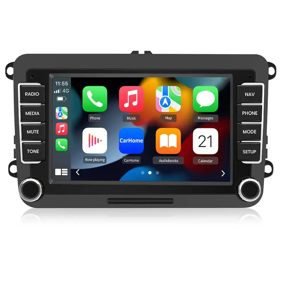 AWESAFE 2DIN 7 Zoll Touchscreen Autoradio für VW Polo Caddy, Seat, Skoda,Golf,mit Navigation, unterstützt Bluetooth, Carplay, Mirrorlink, WLAN, USB,FM, 2G+32G – Image 2