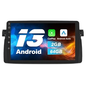 AWESAFE Android 13 Car Stereo Para BMW E46 Actualización de Radio de Pantalla Táctil con Carplay Inalámbrico Android Auto, Soporte Bluetooth WiFi GPS