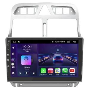 AWESAFE Android Radio de Coche Para Peugeot 307 SW CC 2002-2013 con 9 Pulgadas Pantalla Táctil Actualizada con Carplay Inalámbrico Android Auto, Soporte Bluetooth WiFi Navegación GPS