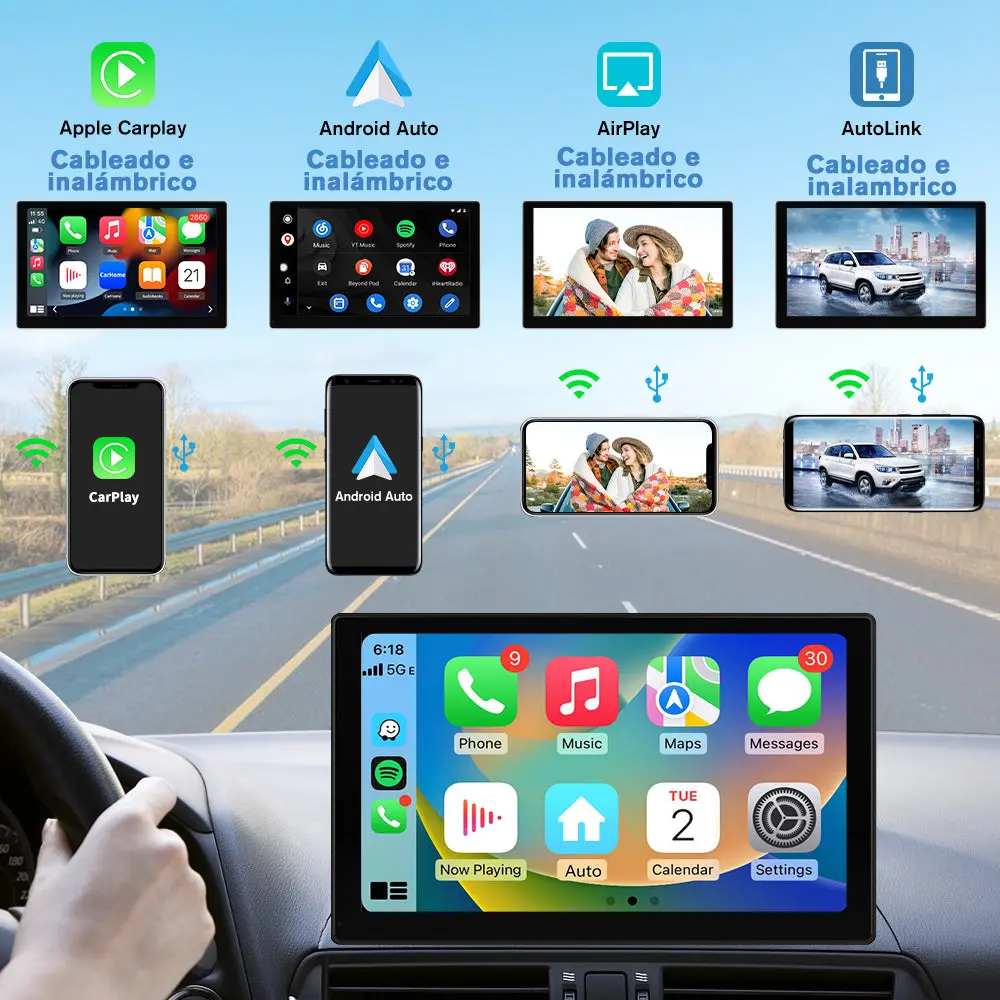 AWESAFE Android Car Stereo Para Renault Sistema Actualización de Radio de Pantalla Táctil con Carplay Inalámbrico Android Auto, Soporte Bluetooth WiFi Navegación GPS – Image 3