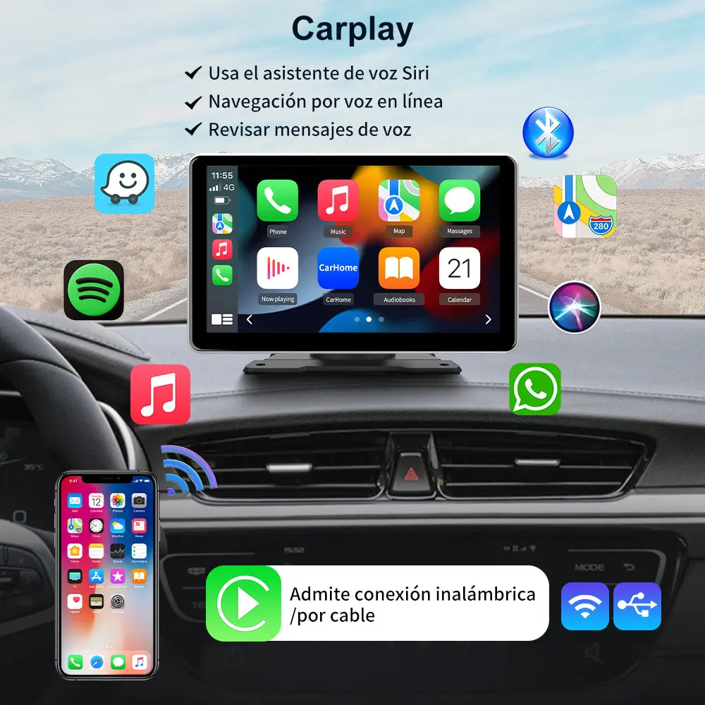 AWESAFE Android Car Stereo Para Renault Sistema Actualización de Radio de Pantalla Táctil con Carplay Inalámbrico Android Auto, Soporte Bluetooth WiFi Navegación GPS – Image 3