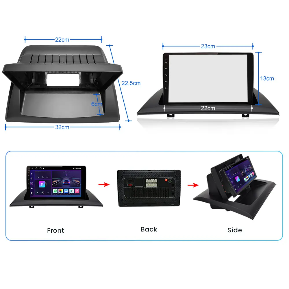 AWESAFE Car Stereo for BMW X3 E83 2004 2005 2006 2007 2008 2009 2010 2011 2012,Android 13 Upgrade 9 Inch Touch Screen Radio with Wireless Carplay Android Auto, Support Bluetooth WiFi GPS Navigation – Image 9