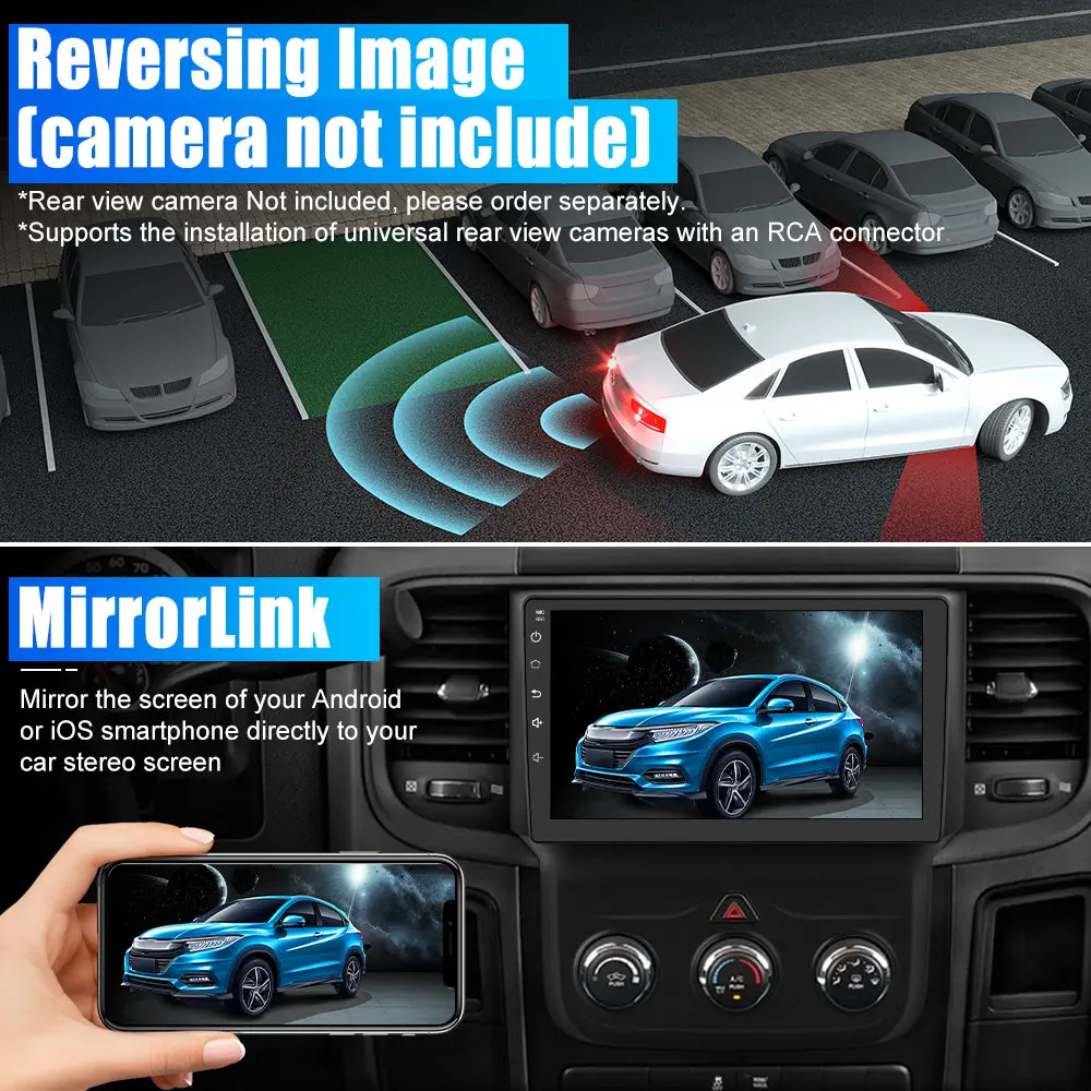 AWESAFE 2+64G Android 13 Car Stereo for Dodge RAM 1500 2500 3500 2013 2014 2015 2016 2017 2018, Android Touch Screen Radio Replacement with Wireless CarPlay Android Auto - (Only fit Manual AC) – Image 5