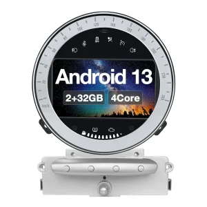 AWESAFE Autoradio Android 13 Chip Qualcomm con 7‘’ Schermo Touchscreen - Per BMW MINI R60 2010-2014 - Bluetooth/FM/4G/CarPlay Wireless e Android Auto - 2+32GB Design Argento