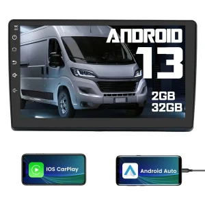 AWESAFE 9 pouces Android 13 Autoradio【6Go+128Go】pour Peugeot Boxer II/Citroën Jumper II/Fiat Ducato avec 4G 9 Pouces Écran Carplay Android Auto/GPS/FM/WiFi/Bluetooth/Commande au Volant//Aide au Parking