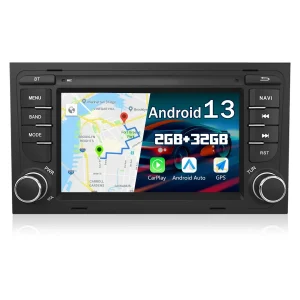 AWESAFE Autoradio für Audi A4 S4 RS4, Android 13, 7 Zoll Touchscreen, 2G+32G, Unterstützt Navigation Carplay Android Auto Bluetooth WiFi