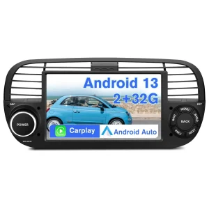 AWESAFE Autoradio für FIAT 500 2007-2015, Android 13 System, 7 Zoll Touchscreen, 2G+32G, Unterstützt GPS Navigation Bluetooth Carplay Android Auto WiFi