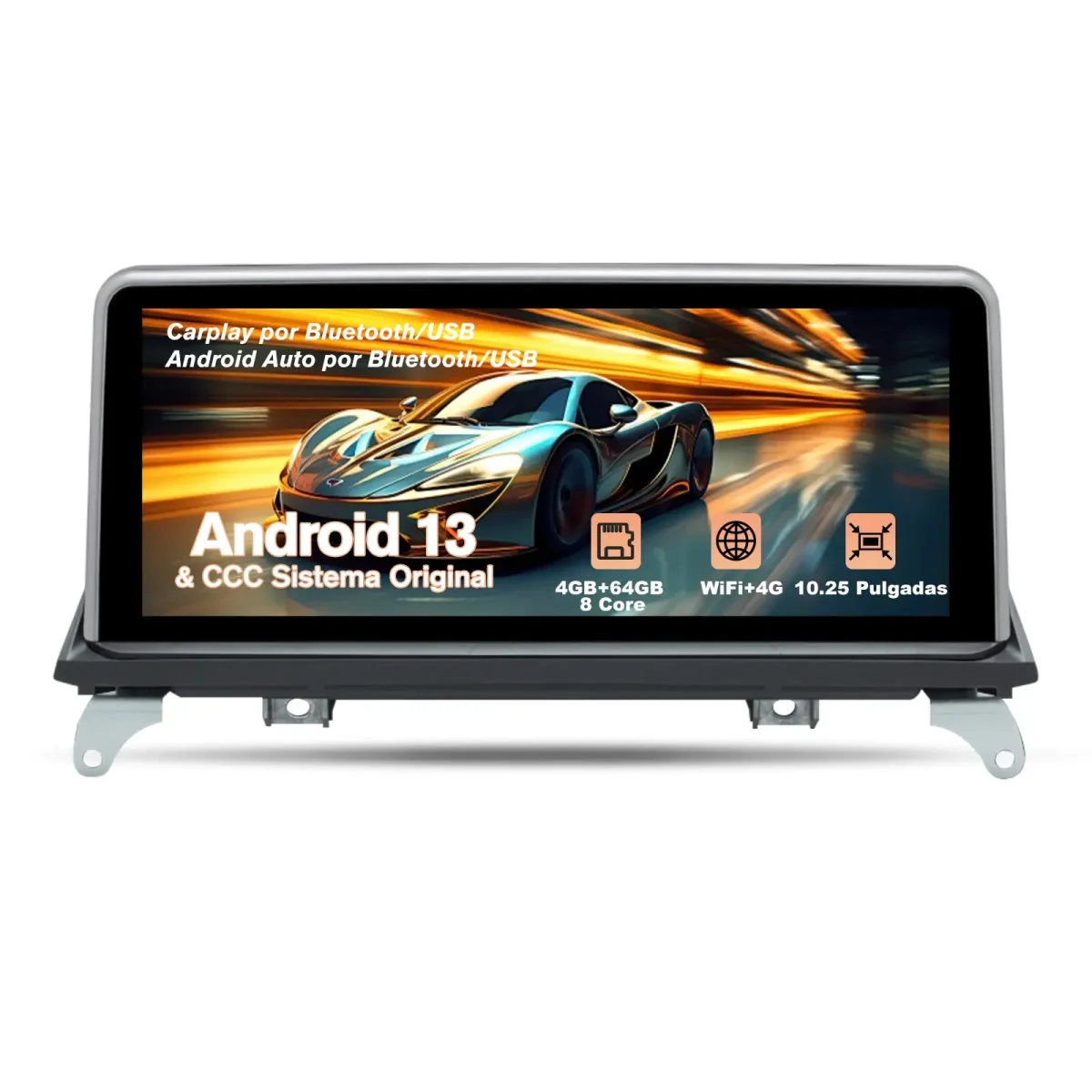 AWESAFE Autoradio para BMW X5 E70/X6 E71  2007-2009 con Sistema CCC,Radio de Coche Android 13 8 Core 4+64 GB con GPS Carplay Sistema Android Auto iDrive, Pantalla Táctil de 10.25 Pulgadas Soporta Tarjeta