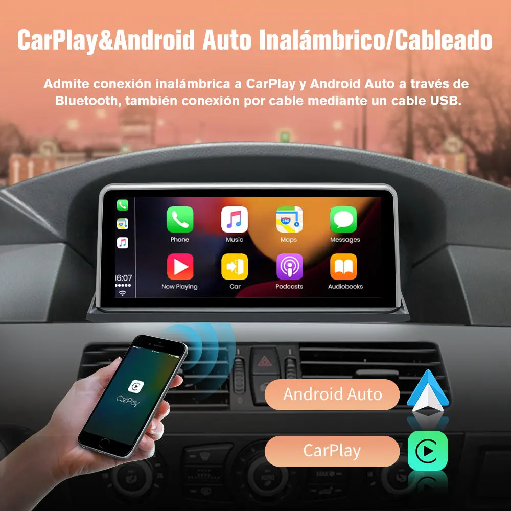 AWESAFE Autoradio para BMW X5 E70/X6 E71  2007-2009 con Sistema CCC,Radio de Coche Android 13 8 Core 4+64 GB con GPS Carplay Sistema Android Auto iDrive, Pantalla Táctil de 10.25 Pulgadas Soporta Tarjeta – Image 5
