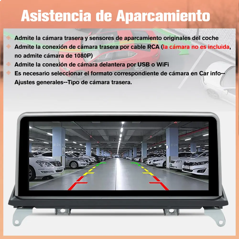 AWESAFE Autoradio para BMW X5 E70/X6 E71  2007-2009 con Sistema CCC,Radio de Coche Android 13 8 Core 4+64 GB con GPS Carplay Sistema Android Auto iDrive, Pantalla Táctil de 10.25 Pulgadas Soporta Tarjeta – Image 7