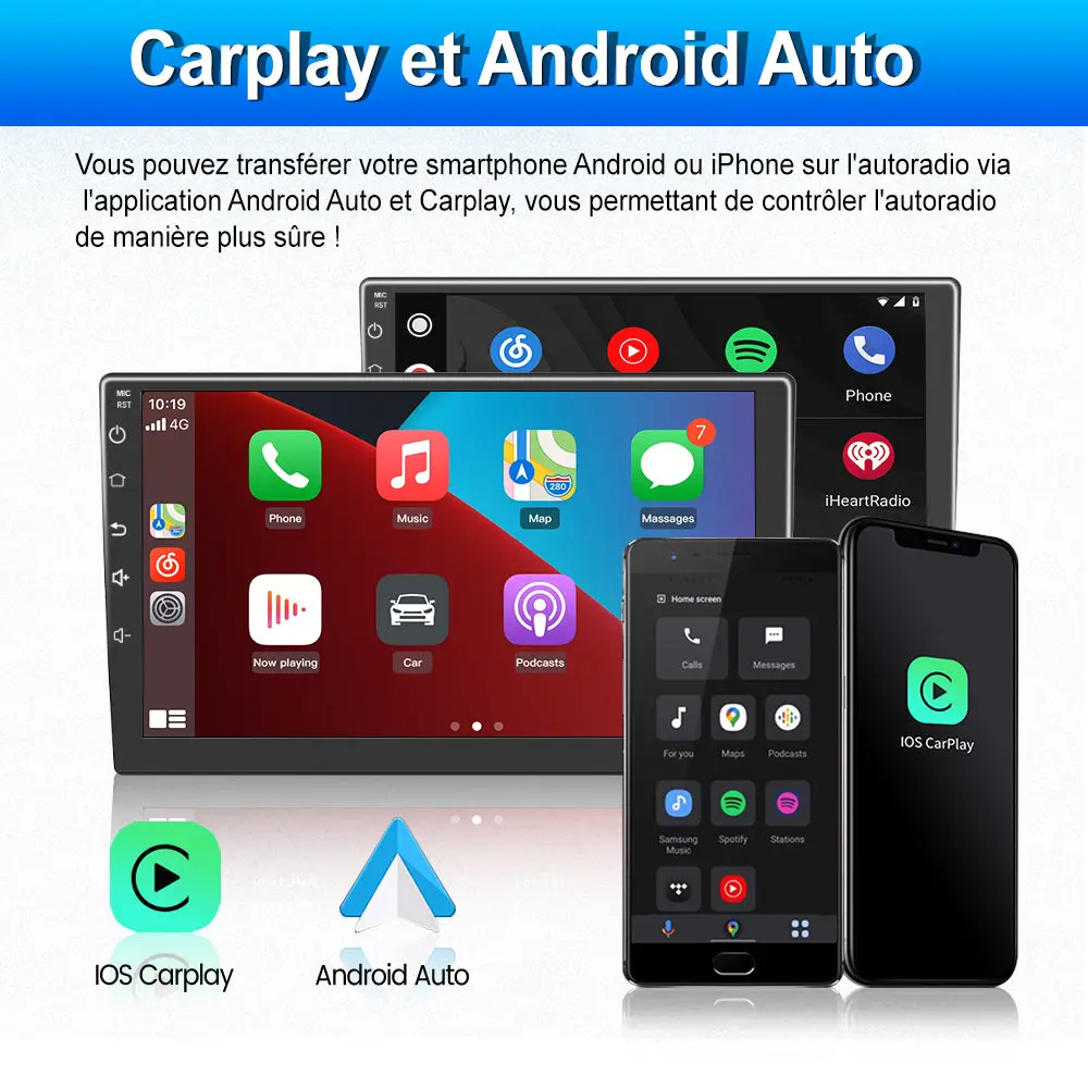 AWESAFE Autoradio pour BMW E46 Système Android 12 Écran Tactile HD 9" Carplay et Android Auto Navigation GPS RDS Bluetooth WiFi Commande au Volant 2 Go + 32 Go – Image 5