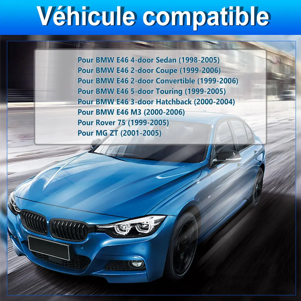 AWESAFE Autoradio pour BMW E46 Système Android 12 Écran Tactile HD 9" Carplay et Android Auto Navigation GPS RDS Bluetooth WiFi Commande au Volant 2 Go + 32 Go – Image 9