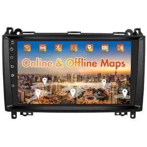 AWESAFE Autoradio pour Mercedes-Benz Vito Viano Sprinter W639/Classe B W245/W169,[2Go+32Go],9 Pouces Écran Tacile avec GPS/Carplay Intégré et Android Auto/WiFi/RDS/FM/SWC/Aide au Parking