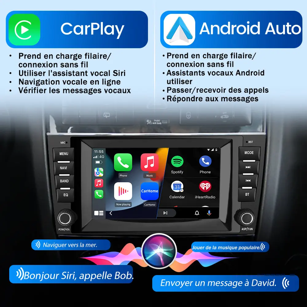 AWESAFE Autoradio pour Mercedes Classe C W203 (2004-2007), CLC W203 (2008-2010) & CLK W209 (2005-2011) - 8" 2+32GB Android 13 avec Bluetooth, sans fil Android Auto & CarPlay – Image 7