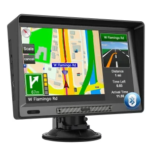 AWESAFE 9 Zoll GPS Navigationsgerät für Auto mit Bluetooth FM Sprachführung inkl Montagehalterung 2025 Europa Karte Jährliche Kostenlose Updates