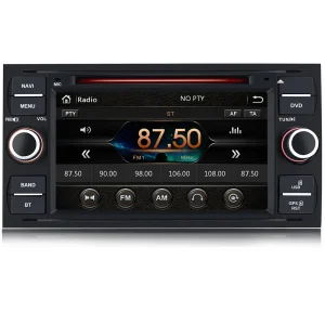 AWESAFE Radio Coche 7 Pulgadas para Ford con Pantalla Táctil 2 DIN, Autoradio de Ford con Bluetooth/GPS/FM/RDS/CD DVD/USB/SD, Apoyo Mandos Volante, Mirrorlink y Aparcamiento (Negra)