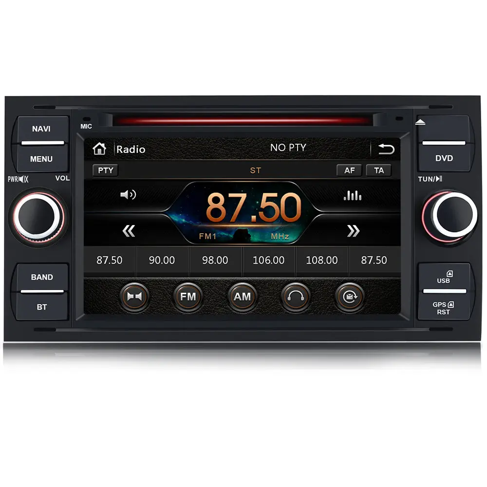 AWESAFE Radio Coche 7 Pulgadas para Ford con Pantalla Táctil 2 DIN, Autoradio de Ford con Bluetooth/GPS/FM/RDS/CD DVD/USB/SD, Apoyo Mandos Volante, Mirrorlink y Aparcamiento (Negra) – Image 2