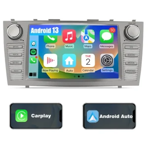 AWESAFE Car Radio Bluetooth Compatible for Toyota Camry 2007-2011,9 Inch IPS HD Touch Screen Wireless CarPlay Android Auto/GPS FM/SWC Bluetooth Backup Camera
