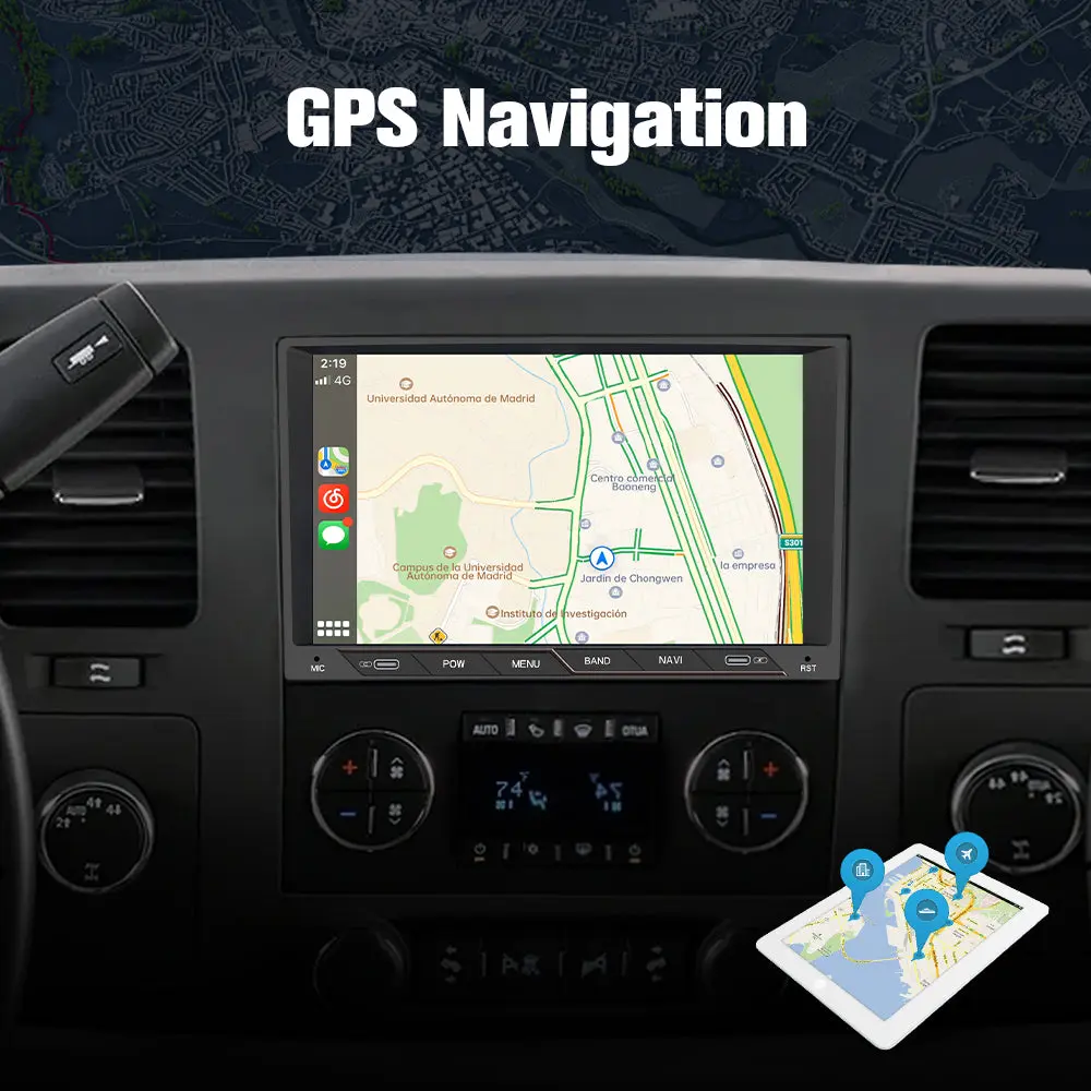 AWESAFE Car Radio Stereo 8 inch Touch Screen with Type interface for Chevy Silverado GMC Sierra Yukon Buick Android 13 with Wireless CarPlay & Android Auto – Image 5