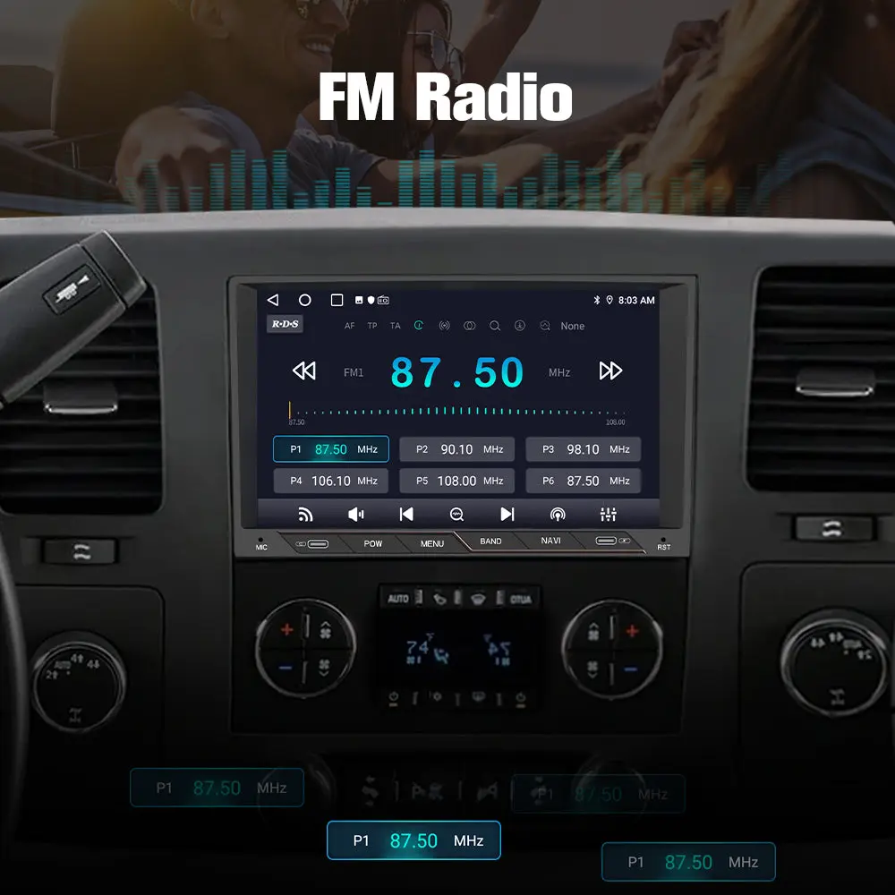 AWESAFE Car Radio Stereo 8 inch Touch Screen with Type interface for Chevy Silverado GMC Sierra Yukon Buick Android 13 with Wireless CarPlay & Android Auto – Image 6