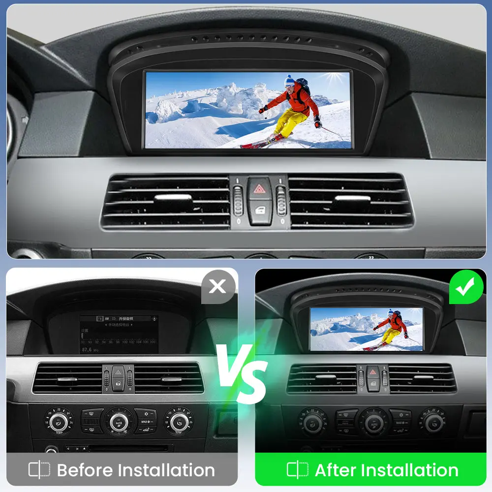 AWESAFE Car Radio Stereo Android 13 for BMW 3 5 Series E60 E90 E93 8.8inch Screen 2009-2012 CIC System – Image 3