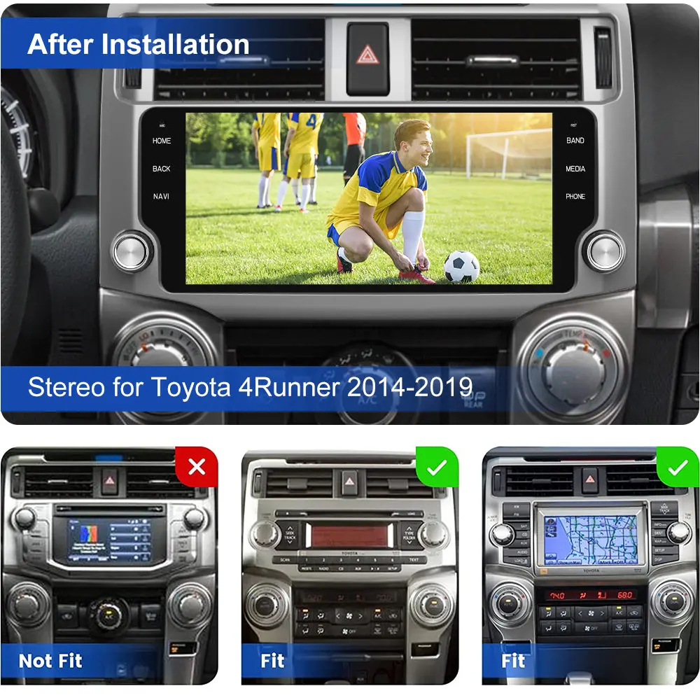 AWESAFE Car Radio Stereo Android 13 for Toyota 4Runner 2010-2019 Head Unit 4G RAM 64G ROM with Wireless CarPlay Android Auto – Image 3