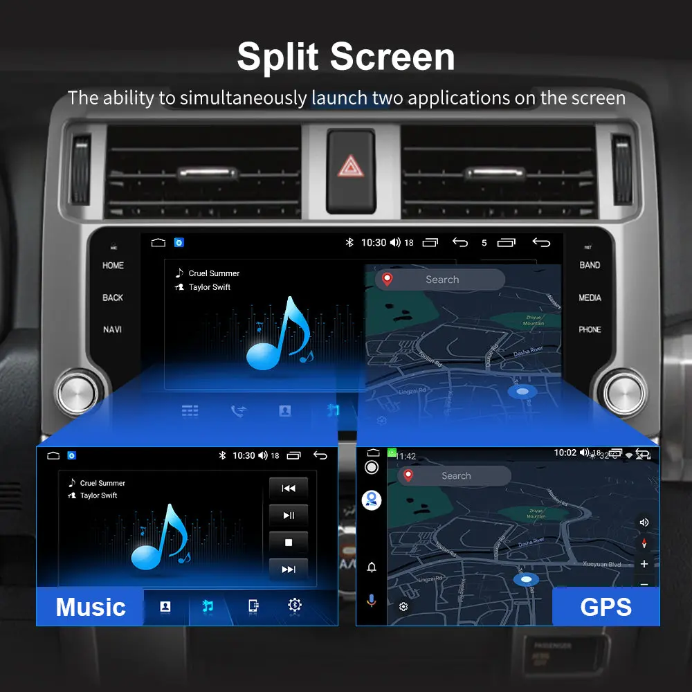 AWESAFE Car Radio Stereo Android 13 for Toyota 4Runner 2010-2019 Head Unit 4G RAM 64G ROM with Wireless CarPlay Android Auto – Image 7