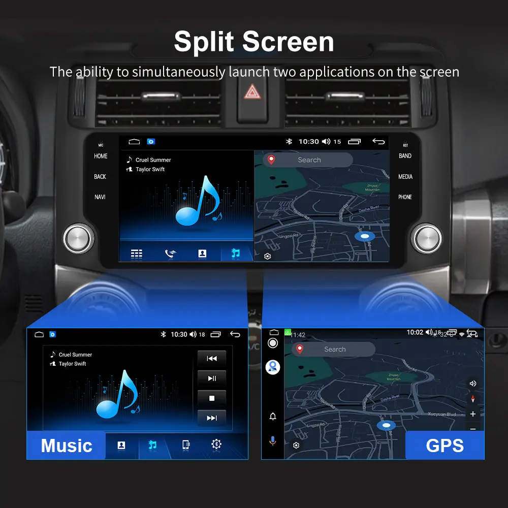 AWESAFE Car Radio Stereo Android 13 for Toyota 4runner 2010-2019 4G RAM 64G ROM with Wireless CarPlay Android Auto – Image 7