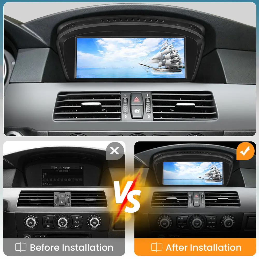 AWESAFE Car Radio Stereo Android for BMW 3 5 Series E60 E90 E93 8.8inch Screen Upgrade with Carplay Andriod Auto 2004-2008 CCC System with Backup Camera – Image 3