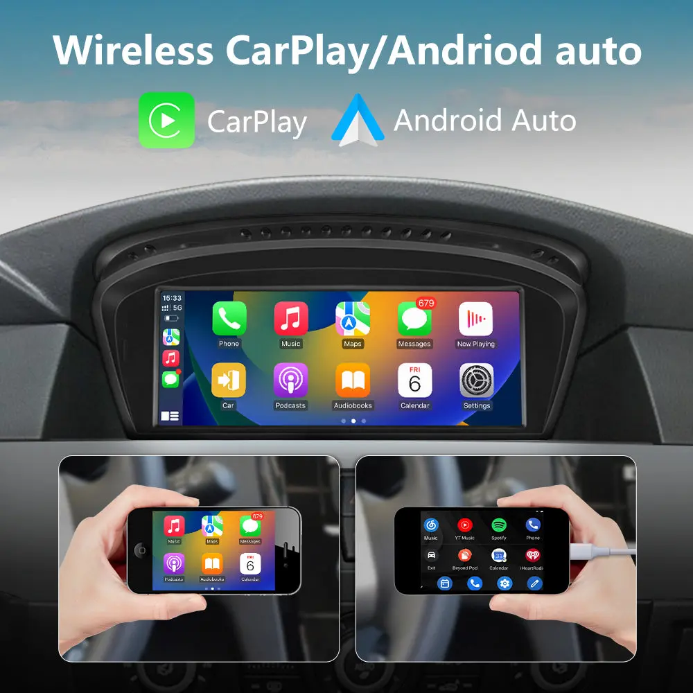 AWESAFE Car Radio Stereo Android for BMW 3 5 Series E60 E90 E93 8.8inch Screen Upgrade with Carplay Andriod Auto 2004-2008 CCC System with Backup Camera – Image 5