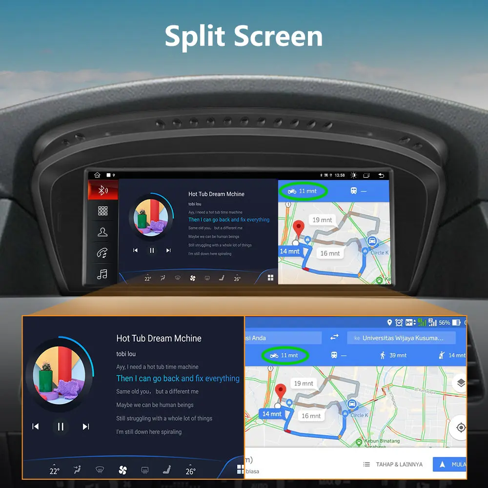 AWESAFE Car Radio Stereo Android for BMW 3 5 Series E60 E90 E93 8.8inch Screen Upgrade with Carplay Andriod Auto 2004-2008 CCC System with Backup Camera – Image 7