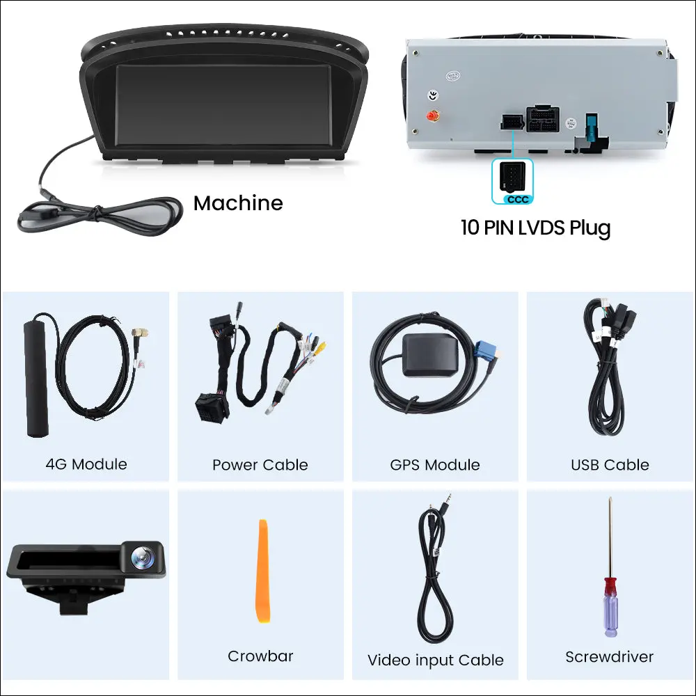 AWESAFE Car Radio Stereo Android for BMW 3 5 Series E60 E90 E93 8.8inch Screen Upgrade with Carplay Andriod Auto 2004-2008 CCC System with Backup Camera – Image 8