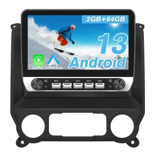 AWESAFE Car Radio Stereo for Chevy Silverado GMC Sierra 2014-2018 with Keys and knobs, 9 inch Android 13 2GB+64GB with CarPlay/Android Auto/BT/GPS/FM/RDS Support Steering Wheel Controls