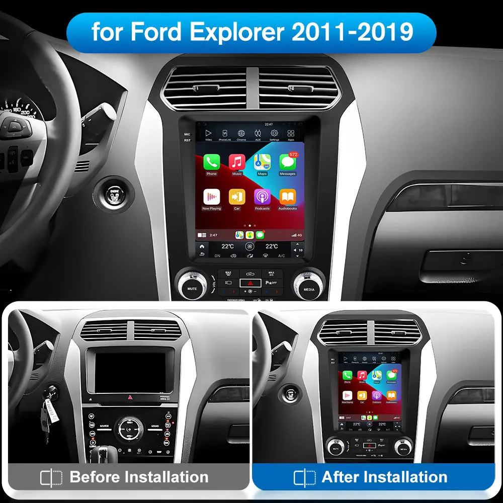 AWESAFE Car Stereo for Ford Explorer 2011-2019,9.7 inch Touchscreen 2G+32G Radio with Wireless CarPlay & Android,GPS,SWC,DSP,WIFI,4G – Image 5