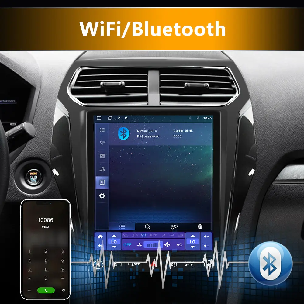 AWESAFE Car Radio Stereo for Ford Explorer 2011-2019,9.7 inch Touchscreen 4G+64G Radio with Wireless CarPlay & Android,GPS,SWC,DSP,WIFI,4G – Image 6