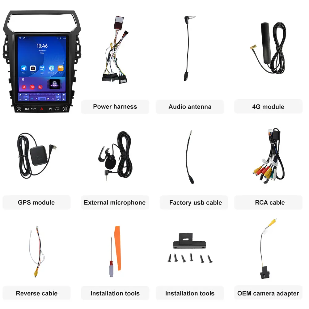 AWESAFE Car Radio Stereo for Ford Explorer 2011-2019,9.7 inch Touchscreen 4G+64G Radio with Wireless CarPlay & Android,GPS,SWC,DSP,WIFI,4G – Image 8