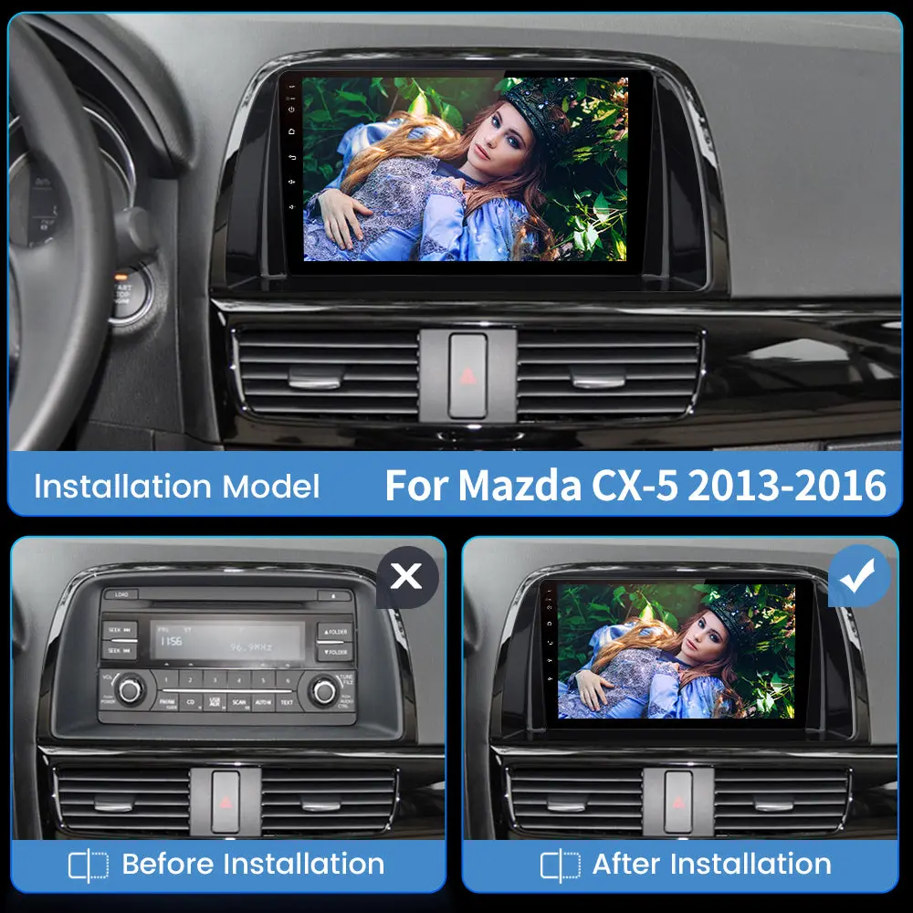 AWESAFE Android 13 Car Radio Stereo for Mazda CX5 2013 2014 2015 2016 with Bluetooth GPS CarPlay Andriod Auto – Image 3
