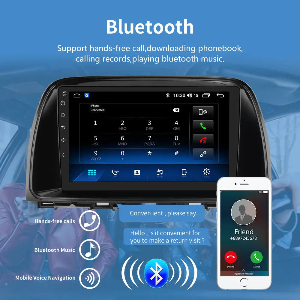 AWESAFE Android 13 Car Radio Stereo for Mazda CX5 2013 2014 2015 2016 with Bluetooth GPS CarPlay Andriod Auto – Image 7