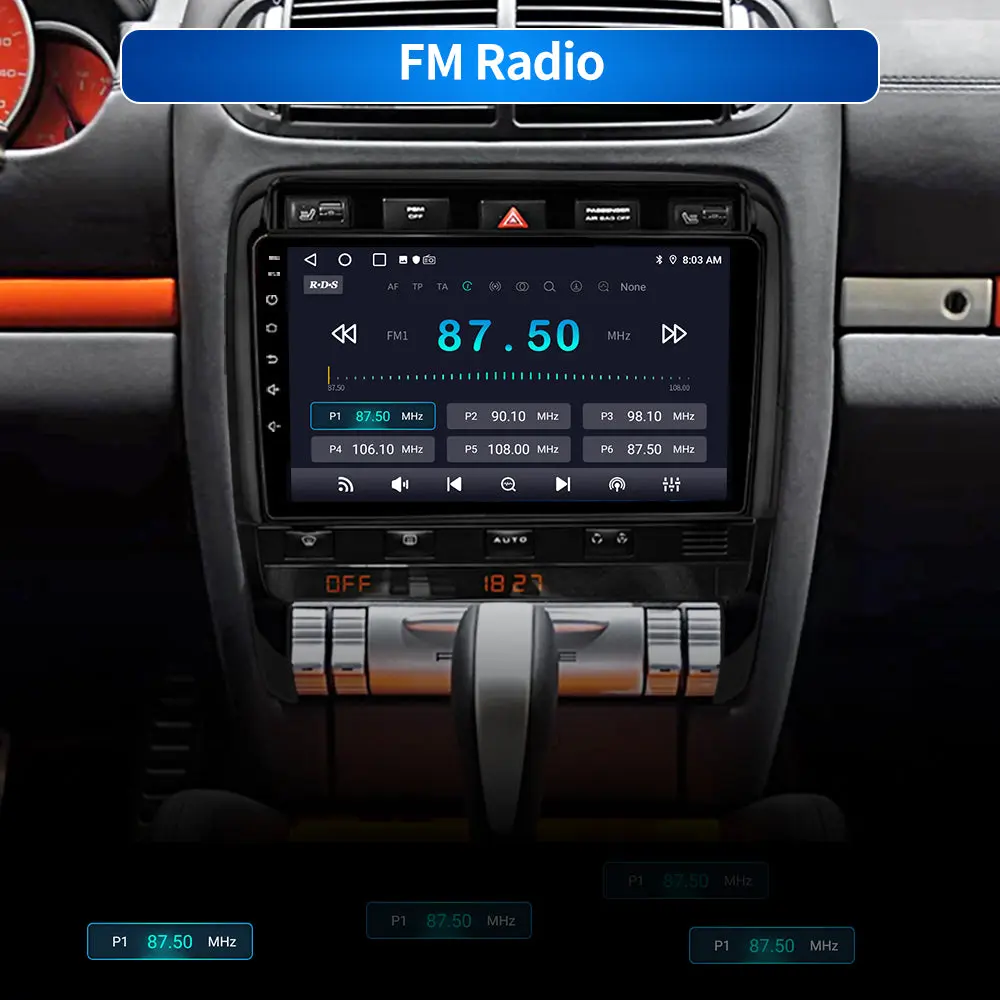 AWESAFE Car Radio for Porsche Cayenne 2002 2003 2004 2005 2006 2007 2008 2009 2010 with Wireless Apple CarPlay & Android Auto,Bluetooth,DSP,WIFI â Image 6