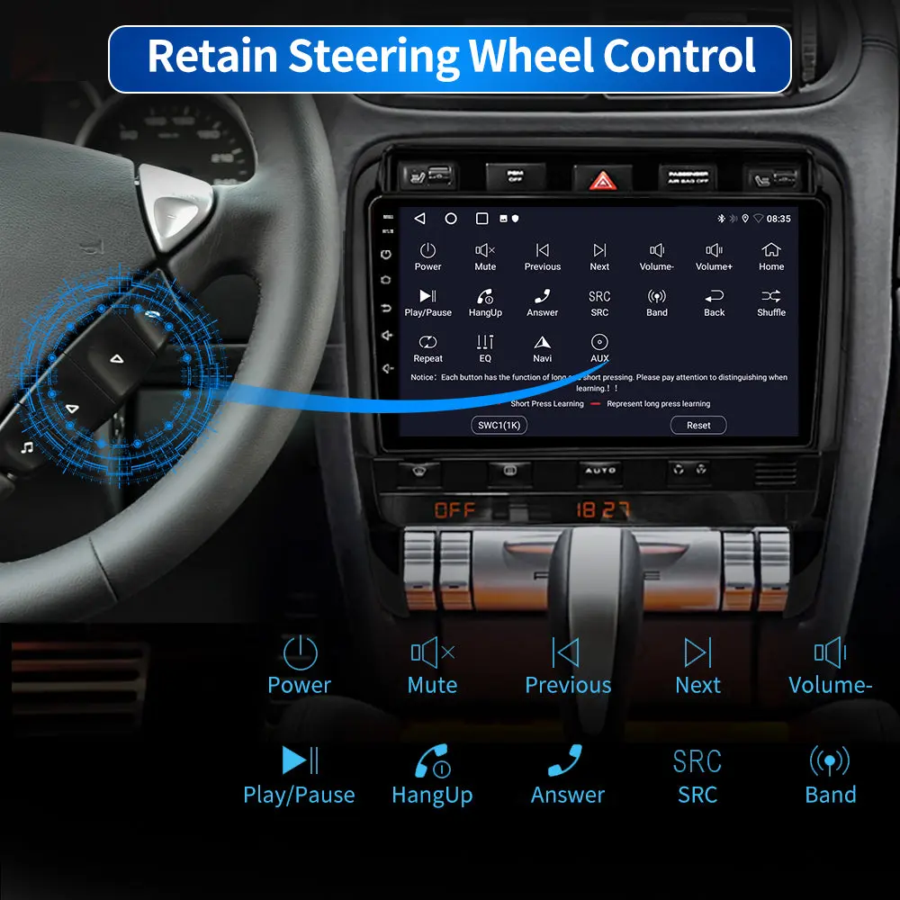 AWESAFE Car Radio for Porsche Cayenne 2002 2003 2004 2005 2006 2007 2008 2009 2010 with Wireless Apple CarPlay & Android Auto,Bluetooth,DSP,WIFI â Image 7